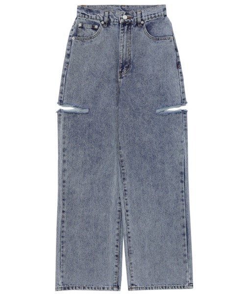 select MOCA（セレクトモカ）の「ダメージワイドデニムパンツ（デニムパンツ・レディース・インディゴブルー/ブラック/ライトブルー・SMALL/MEDIUM）」の22枚目の写真