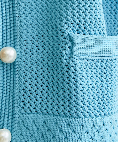 COLLAGE GALLARDAGALANTE（コラージュガリャルダガランテ）の「パールボタンカーデ（カーディガン/ボレロ・レディース・オフホワイト/サックスブルー・FREE）」の17枚目の写真