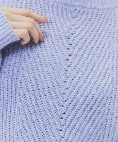 HONEYSUCKLE ROSE（ハニーサックルローズ）の「【HONEYSUCKLE ROSE】クルーネックニット（ニット/セーター・レディース・オレンジ/キナリ/パープル・M/L）」の6枚目の写真