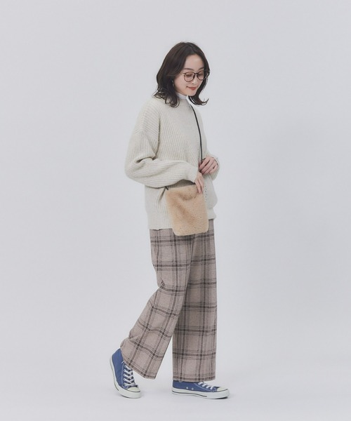 HONEYSUCKLE ROSE（ハニーサックルローズ）の「【HONEYSUCKLE ROSE】クルーネックニット（ニット/セーター・レディース・オレンジ/キナリ/パープル・M/L）」の7枚目の写真