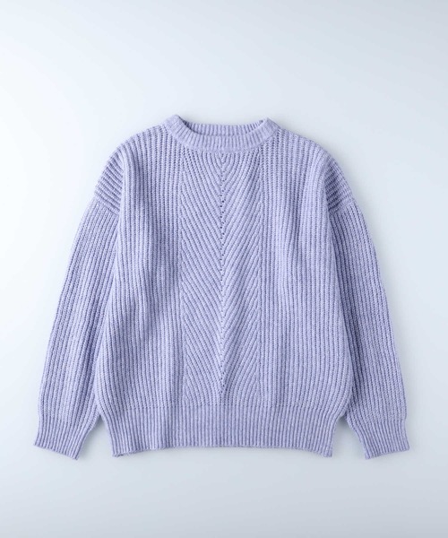 HONEYSUCKLE ROSE（ハニーサックルローズ）の「【HONEYSUCKLE ROSE】クルーネックニット（ニット/セーター・レディース・オレンジ/キナリ/パープル・M/L）」の9枚目の写真