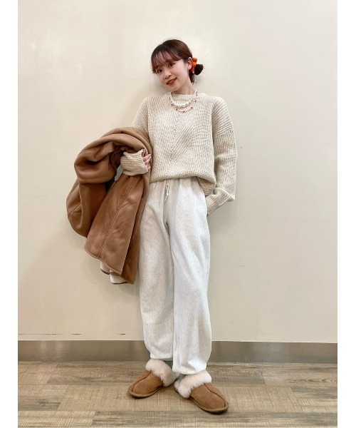 HONEYSUCKLE ROSE（ハニーサックルローズ）の「【HONEYSUCKLE ROSE】クルーネックニット（ニット/セーター・レディース・オレンジ/キナリ/パープル・M/L）」の12枚目の写真