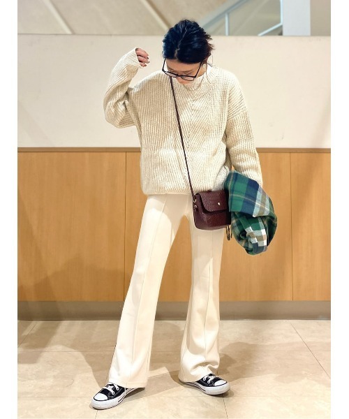 HONEYSUCKLE ROSE（ハニーサックルローズ）の「【HONEYSUCKLE ROSE】クルーネックニット（ニット/セーター・レディース・オレンジ/キナリ/パープル・M/L）」の17枚目の写真