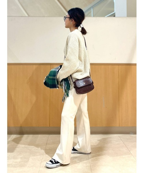 HONEYSUCKLE ROSE（ハニーサックルローズ）の「【HONEYSUCKLE ROSE】クルーネックニット（ニット/セーター・レディース・オレンジ/キナリ/パープル・M/L）」の18枚目の写真