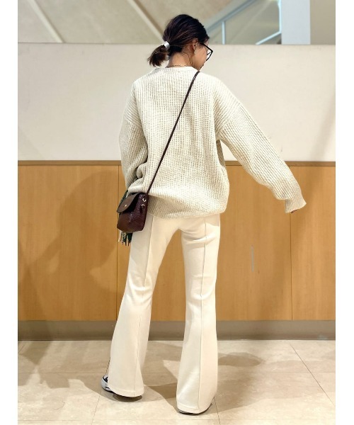 HONEYSUCKLE ROSE（ハニーサックルローズ）の「【HONEYSUCKLE ROSE】クルーネックニット（ニット/セーター・レディース・オレンジ/キナリ/パープル・M/L）」の19枚目の写真