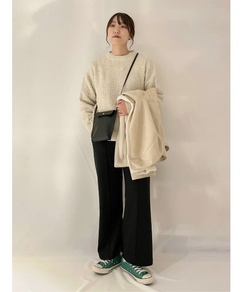 HONEYSUCKLE ROSE（ハニーサックルローズ）の「【HONEYSUCKLE ROSE】クルーネックニット（ニット/セーター・レディース・オレンジ/キナリ/パープル・M/L）」の14枚目の写真