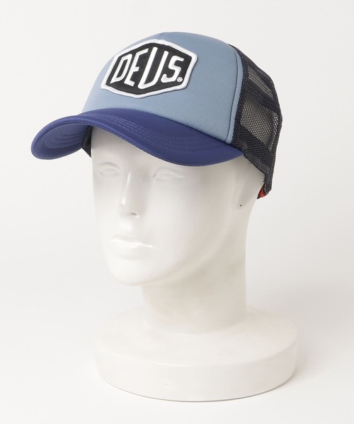 DEUS EX MACHINA（デウスエクスマキナ）の「BAYLANDS TRUCKER　ナイロンメッシュキャップ（キャップ・メンズ・ブルー系その他/レッド系その他/ブラック×グレー/ブラック×ホワイト/ブラック・OS）」の10枚目の写真