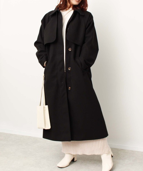 toucher du brise（トゥシェドブリーズ）の「ステンカラー コート（ワンピース・レディース・オフホワイト/キャメル/グリーン/ブラック・M）」の2枚目の写真