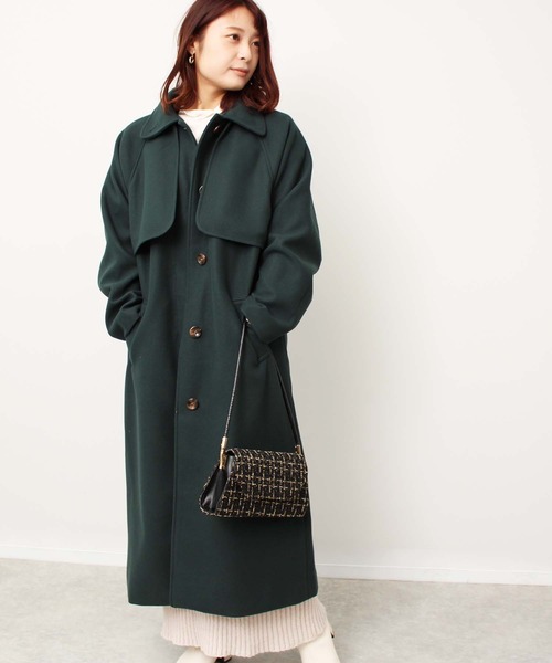 toucher du brise（トゥシェドブリーズ）の「ステンカラー コート（ワンピース・レディース・オフホワイト/キャメル/グリーン/ブラック・M）」の11枚目の写真