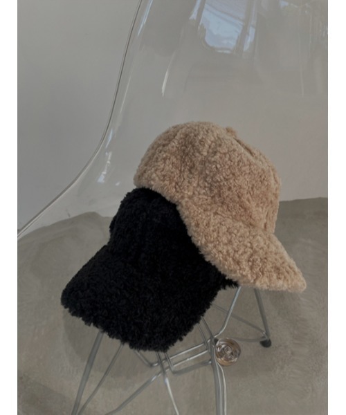 AMAIL（アマイル）の「Row boa cap（キャップ・レディース・ブラック/ベージュ・FREE）」の3枚目の写真