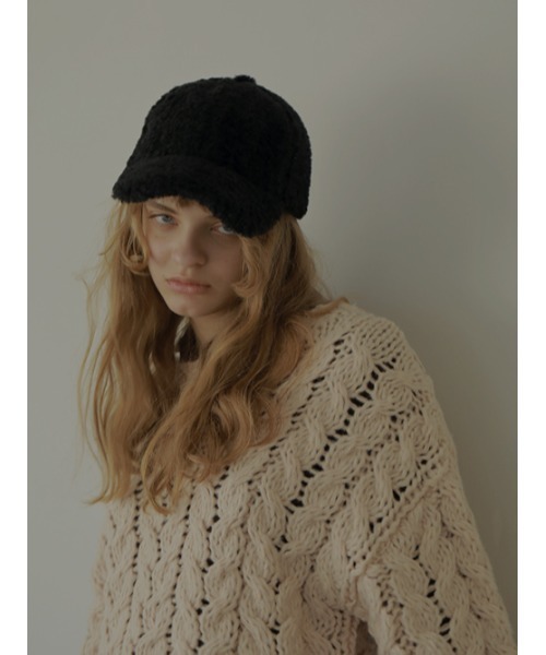 AMAIL（アマイル）の「Row boa cap（キャップ・レディース・ブラック/ベージュ・FREE）」の10枚目の写真
