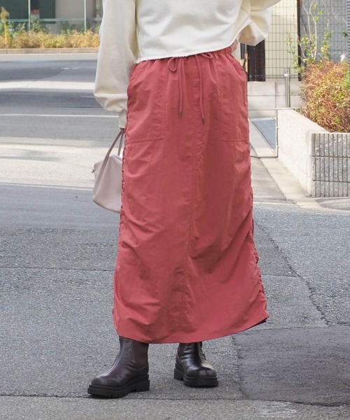 cepo(セポ)の「サイドシャーリング ミリタリースカート(スカート・レディース・カーキ/ピンク/チャコール・M)」の10枚目の写真