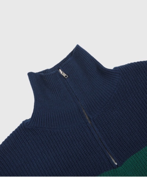 ASCLO Border Anorak Knit / ボーダーハーフジップニット ASCLO（エジュクロ）の「ASCLO Border Anorak Knit（ニット