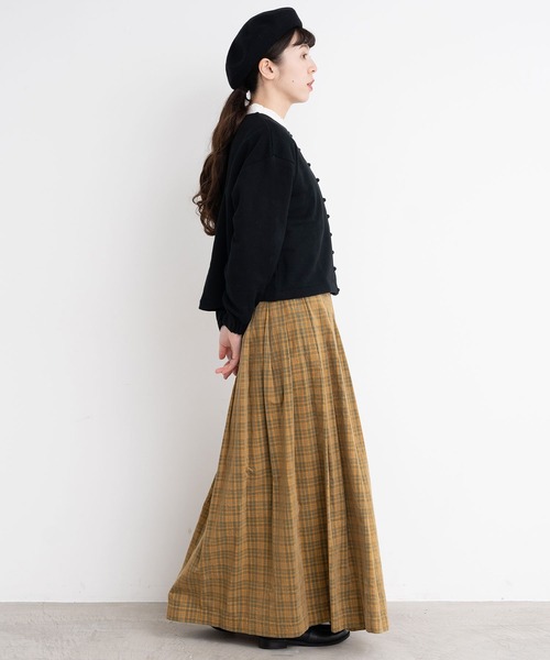 l'atelier du savon（アトリエドサボン）の「C/もちもち裏毛　カーディガン（カーディガン/ボレロ・レディース・ブラック/アイボリー・FREE）」の17枚目の写真