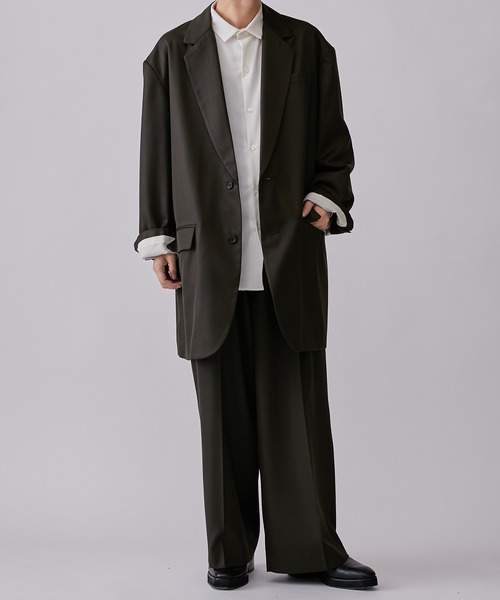 Lui's(ルイス)の「【2×2セットアップシリーズ】ベネシャンルーズフィットジャケット(テーラードジャケット・メンズ・ブラック/ダークグリーン・M/S)」の14枚目の写真