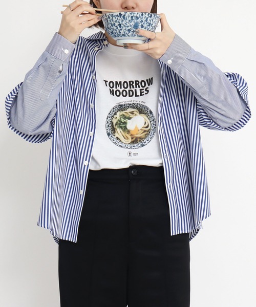 I am I in fact...（アイアムアイインファクト）の「●MULTI STRIPE レイヤードシャツ（シャツ/ブラウス・レディース・ブラウン/ブルー/ピンク・FREE）」の5枚目の写真