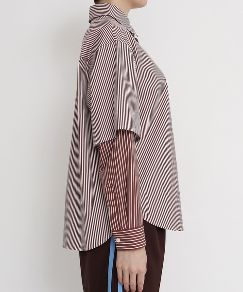 I am I in fact...（アイアムアイインファクト）の「●MULTI STRIPE レイヤードシャツ（シャツ/ブラウス・レディース・ブラウン/ブルー/ピンク・FREE）」の8枚目の写真