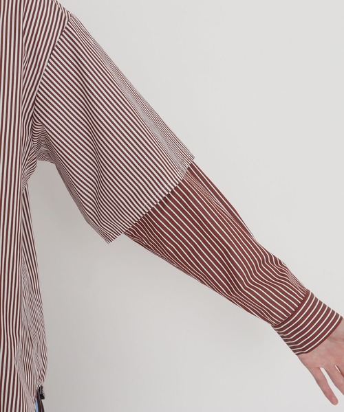 I am I in fact...（アイアムアイインファクト）の「●MULTI STRIPE レイヤードシャツ（シャツ/ブラウス・レディース・ブラウン/ブルー/ピンク・FREE）」の19枚目の写真