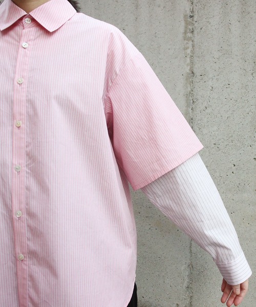 I am I in fact...（アイアムアイインファクト）の「●MULTI STRIPE レイヤードシャツ（シャツ/ブラウス・レディース・ブラウン/ブルー/ピンク・FREE）」の9枚目の写真