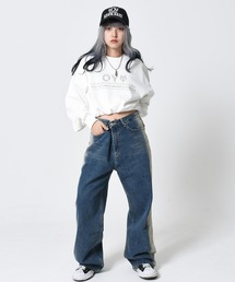 トップス LINE STONE ODOLLY POLA ZIPPER CROP MTM 70974631b_b_04_215.jpg