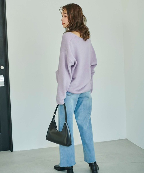 Edit Sheen（エディットシーン）の「センターシームカットオフストレートデニム（デニムパンツ・レディース・ライトブルー/ブルー・S/M/L）」の15枚目の写真