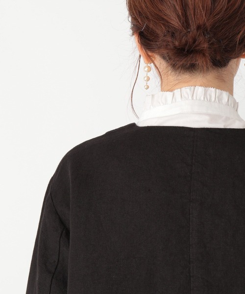studio CLIP(スタディオクリップ)の「リネンミドルジャケットとテーパードパンツSET《オケージョンライン》(ノーカラージャケット・レディース・ブラック・FREE)」の19枚目の写真