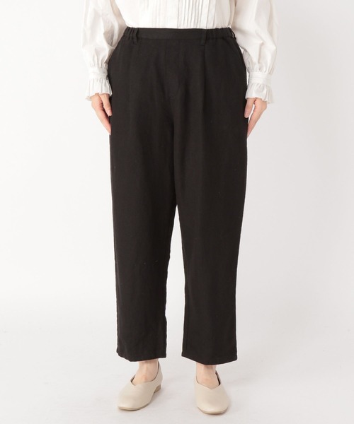 studio CLIP(スタディオクリップ)の「リネンミドルジャケットとテーパードパンツSET《オケージョンライン》(ノーカラージャケット・レディース・ブラック・FREE)」の13枚目の写真