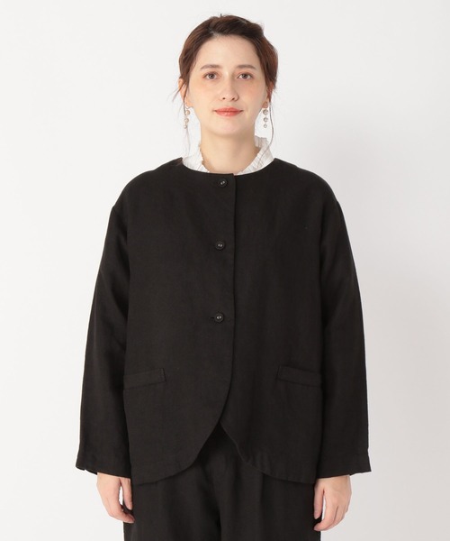 studio CLIP(スタディオクリップ)の「リネンミドルジャケットとテーパードパンツSET《オケージョンライン》(ノーカラージャケット・レディース・ブラック・FREE)」の18枚目の写真