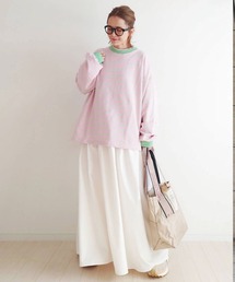 CORNERS | u.e.made*×CORNERS　カラーボーダーボリュームスリーブトップス(Tシャツ/カットソー)