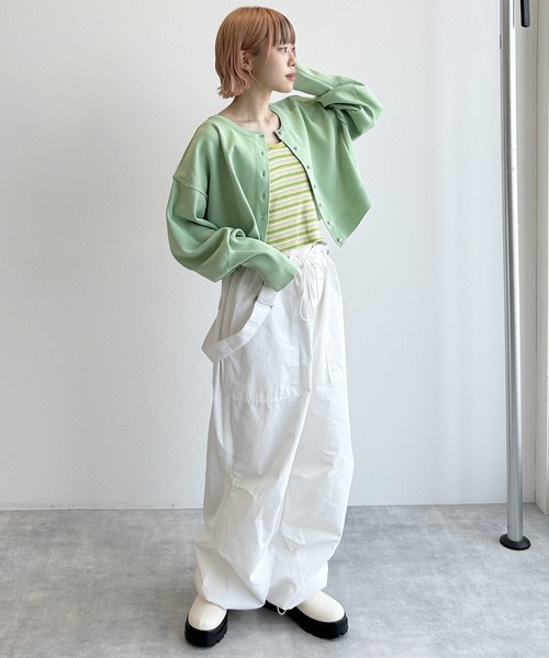 w closet（ダブルクローゼット）の「【カップ付き】マルチボーダータンクトップ（タンクトップ・レディース・グリーン系その他/イエロー系その他・FREE）」の5枚目の写真