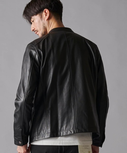TETE HOMME(テットオム)の「イタリアンレザーブルゾン(ライダースジャケット・メンズ・ブラック・LARGE/MEDIUM/SMALL)」の5枚目の写真