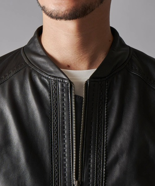 TETE HOMME(テットオム)の「イタリアンレザーブルゾン(ライダースジャケット・メンズ・ブラック・LARGE/MEDIUM/SMALL)」の6枚目の写真
