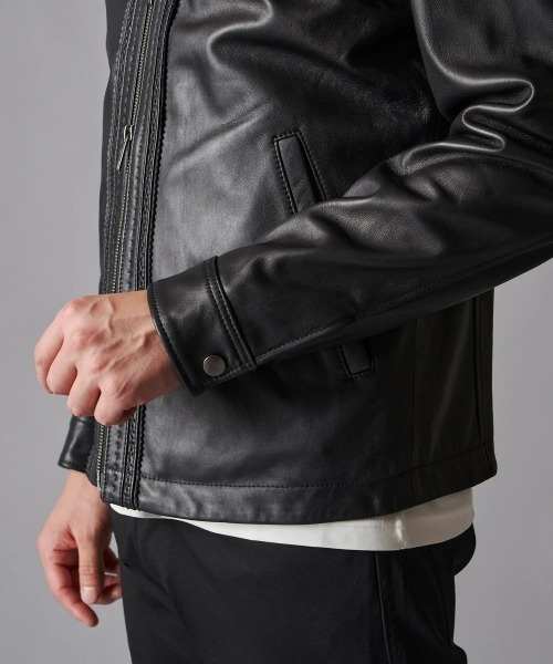 TETE HOMME(テットオム)の「イタリアンレザーブルゾン(ライダースジャケット・メンズ・ブラック・LARGE/MEDIUM/SMALL)」の9枚目の写真