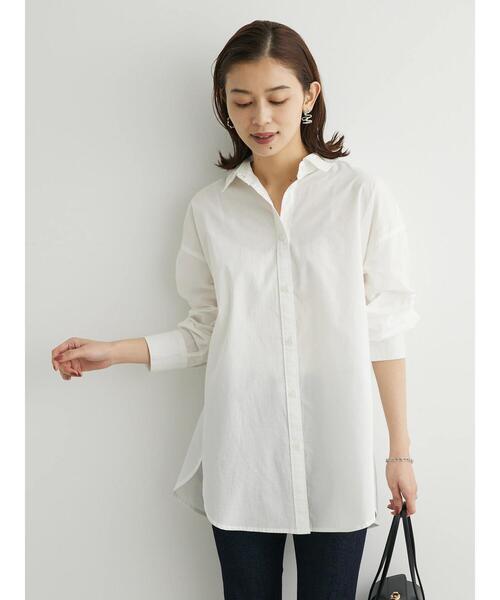 Green　Parks（グリーンパークス）の「オーバーシャツ（シャツ/ブラウス・レディース・オフホワイト/サックスブルー/ピンク/イエロー・FREE）」の22枚目の写真