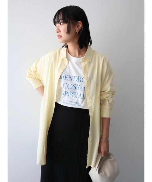 Green　Parks（グリーンパークス）の「オーバーシャツ（シャツ/ブラウス・レディース・オフホワイト/サックスブルー/ピンク/イエロー・FREE）」の20枚目の写真