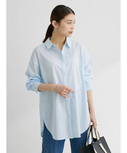 Green　Parks（グリーンパークス）の「オーバーシャツ（シャツ/ブラウス・レディース・オフホワイト/サックスブルー/ピンク/イエロー・FREE）」の19枚目の写真