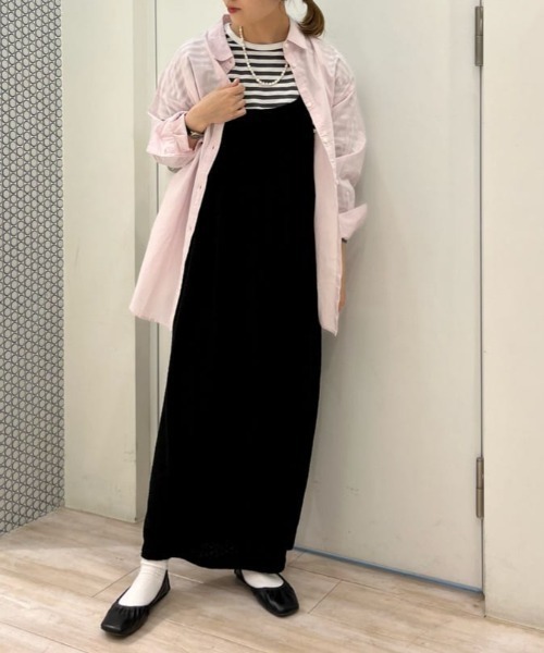 Green　Parks（グリーンパークス）の「オーバーシャツ（シャツ/ブラウス・レディース・オフホワイト/サックスブルー/ピンク/イエロー・FREE）」の5枚目の写真