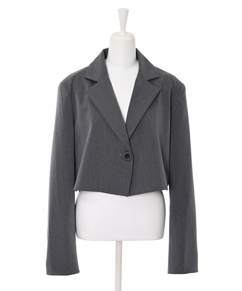 Narcissus（ナルシス）の「【Narcissus】ショートテーラージャケット（テーラードジャケット・レディース・ブラック/グレー・FREE）」の4枚目の写真