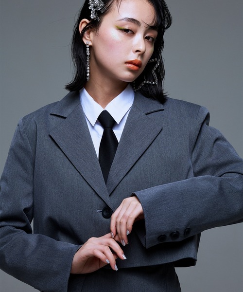 Narcissus（ナルシス）の「【Narcissus】ショートテーラージャケット（テーラードジャケット・レディース・ブラック/グレー・FREE）」の19枚目の写真