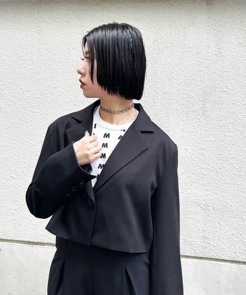 Narcissus（ナルシス）の「【Narcissus】ショートテーラージャケット（テーラードジャケット・レディース・ブラック/グレー・FREE）」の16枚目の写真