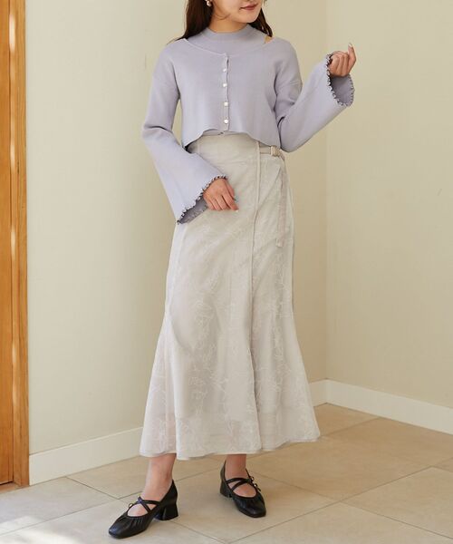 MAJESTIC LEGON(マジェスティックレゴン)の「タンクsetショートニットカーデ(アンサンブル・レディース・グレー/ブルー/アイボリー・MEDIUM)」の3枚目の写真