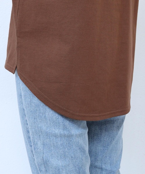 andme（アンドミー）の「USAコットン汗染み防止フレンチスリーブTシャツ（Tシャツ/カットソー・レディース・オフホワイト/ブラウン/ブラック/ターコイズブルー/ピンク/チャコールグレー・M）」の16枚目の写真