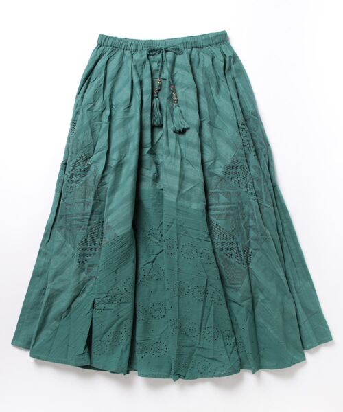 チャイハネ（チャイハネ）の「【チャイハネ】レリーアフレアスカート（スカート・レディース・グリーン/ブラック/イエロー/レッド/ホワイト/カーキ/ブルー/ブラウン/ライトイエロー/ダークブラウン・FREE）」の6枚目の写真