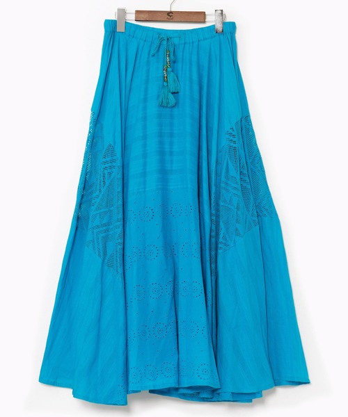 チャイハネ（チャイハネ）の「【チャイハネ】レリーアフレアスカート（スカート・レディース・グリーン/ブラック/イエロー/レッド/ホワイト/カーキ/ブルー/ブラウン/ライトイエロー/ダークブラウン/ターコイズブルー/オレンジ・FREE）」の7枚目の写真