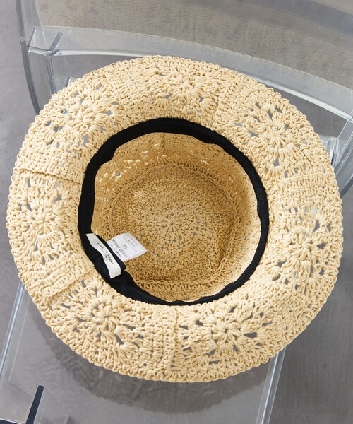 帽子　フラワーモチーフ　新品 シアー×花モチーフお家帽子 | caniche shop