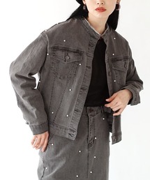 e-zakkamania stores（イーザッカマニアストアーズ）の「パール デニムジャケット（デニムジャケット）」