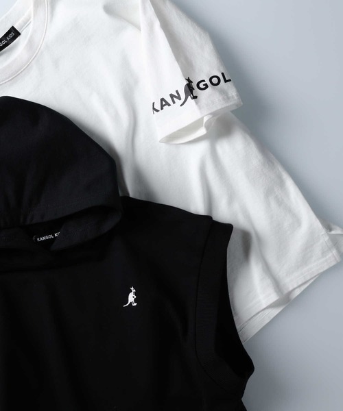KANGOL KIDS（カンゴールキッズ）の「【KANGOL】パーカーベストレイヤードＴ（Tシャツ/カットソー・キッズ・ブラック/カーキブラウン・150/140/120/105/130/160）」の12枚目の写真