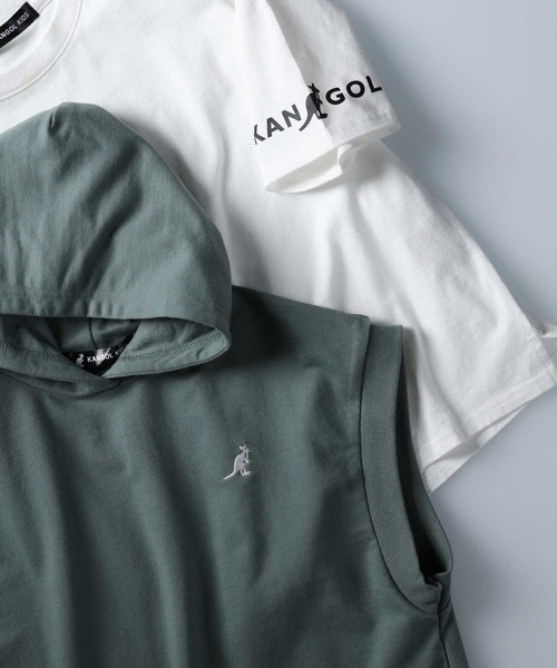 KANGOL KIDS（カンゴールキッズ）の「【KANGOL】パーカーベストレイヤードＴ（Tシャツ/カットソー・キッズ・ブラック/カーキブラウン・150/140/120/105/130/160）」の15枚目の写真