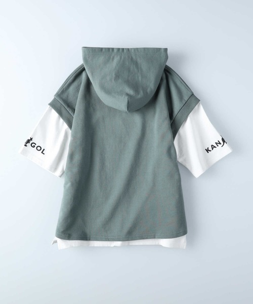 KANGOL KIDS（カンゴールキッズ）の「【KANGOL】パーカーベストレイヤードＴ（Tシャツ/カットソー・キッズ・ブラック/カーキブラウン・150/140/120/105/130/160）」の17枚目の写真