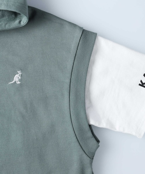 KANGOL KIDS（カンゴールキッズ）の「【KANGOL】パーカーベストレイヤードＴ（Tシャツ/カットソー・キッズ・ブラック/カーキブラウン・150/140/120/105/130/160）」の18枚目の写真
